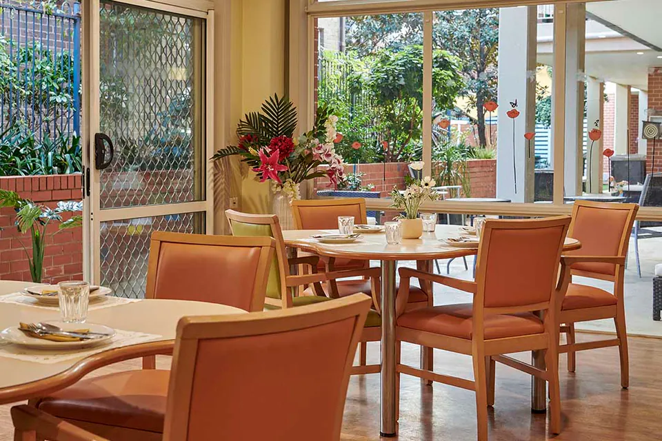 Dining or kitchen area at the aged care home.