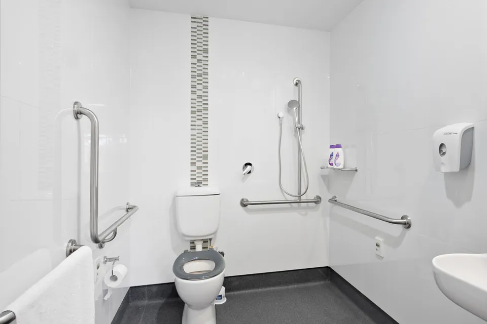 Bathroom at the aged care home.