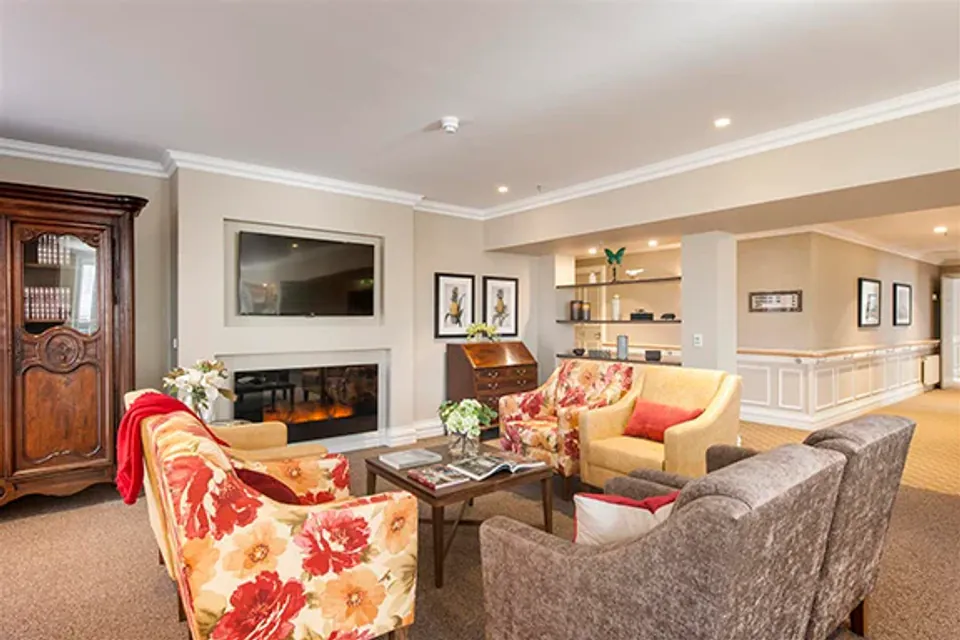 Sofas and armchairs in a communal lounge