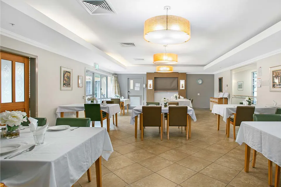 Dining or kitchen area at the aged care home.