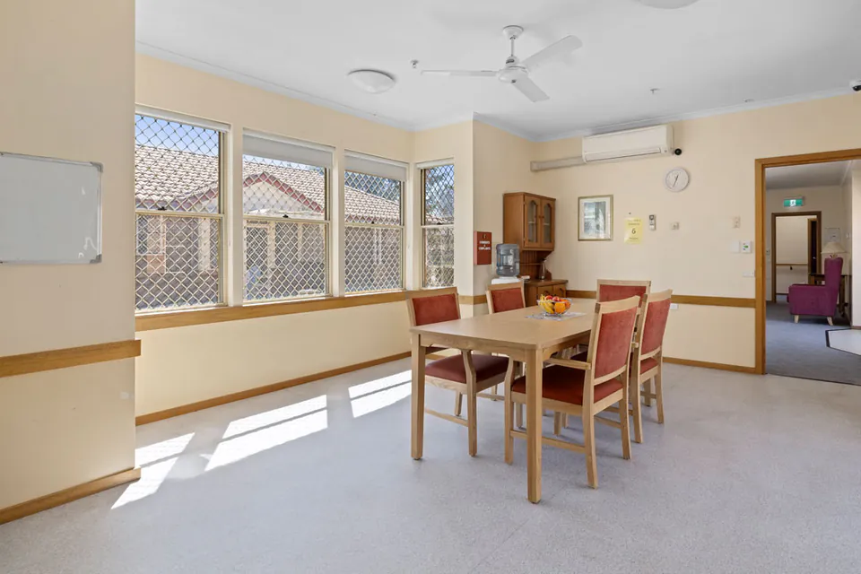 Dining or kitchen area at the aged care home.