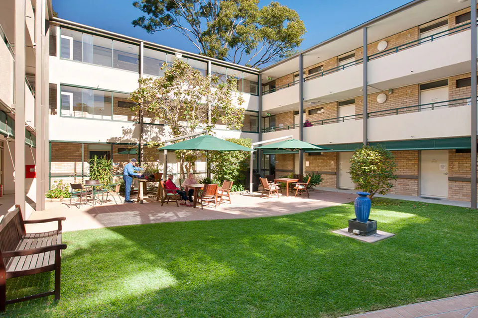 Courtyard lawn between the residential buildings