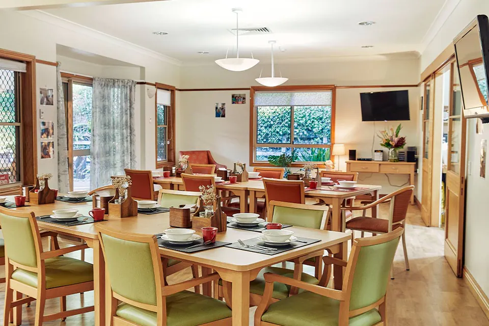 Dining or kitchen area at the aged care home.