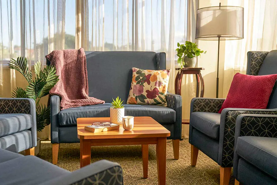 Communal room at the aged care home.