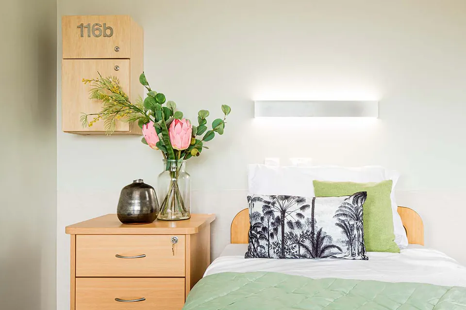 Resident bedroom at the aged care home.