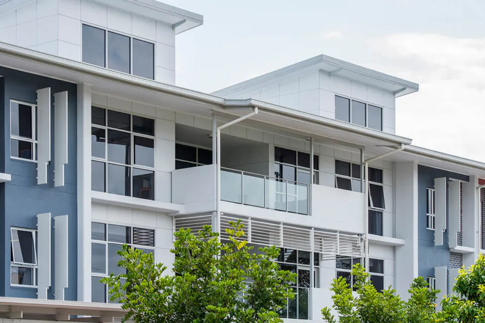 Upper levels and balconies of the residence