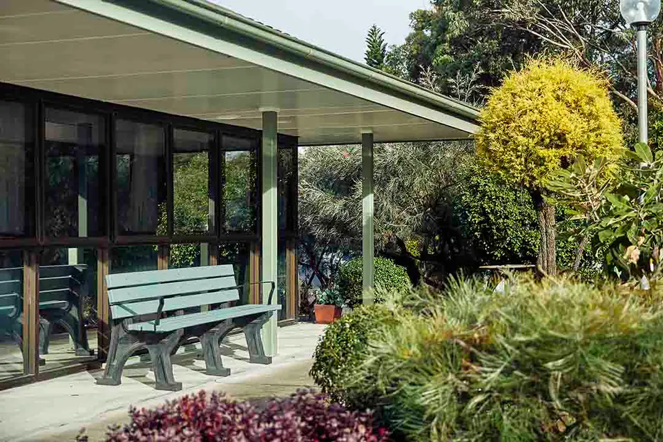 Outdoor space at the aged care home.