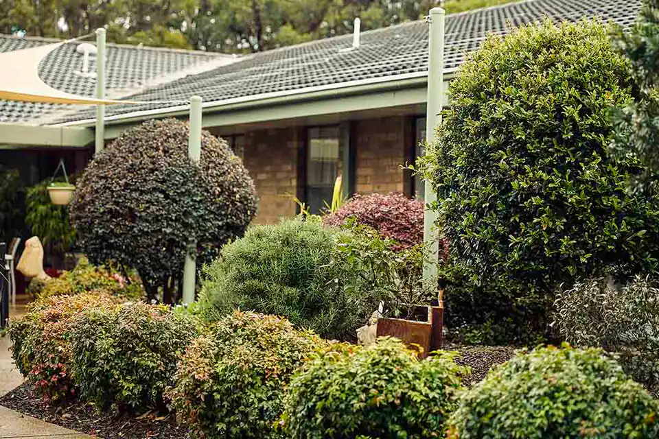 Outdoor space at the aged care home.