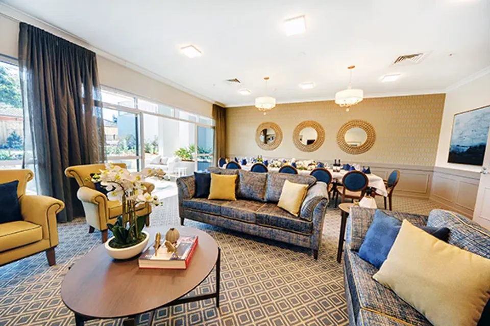Sofas in a communal lounge