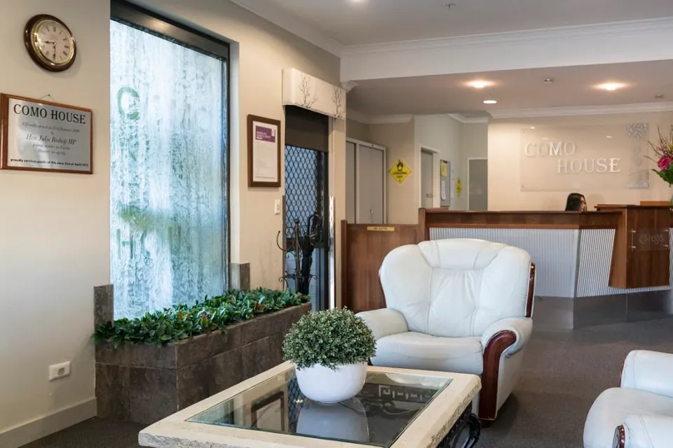 Reception lounge with armchairs