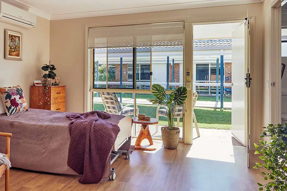 Resident bedroom at the aged care home.