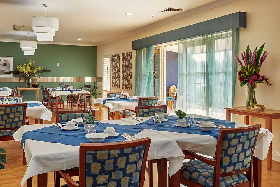 Dining or kitchen area at the aged care home.