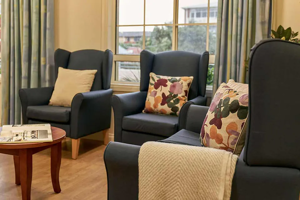 Communal room at the aged care home.