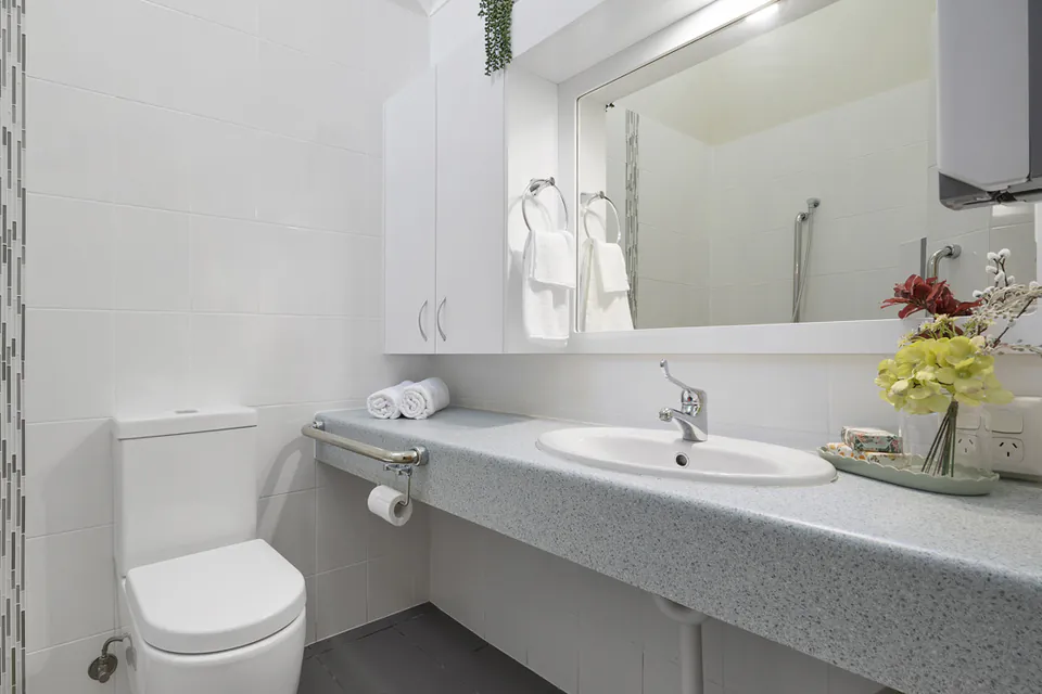 Bathroom at the aged care home.