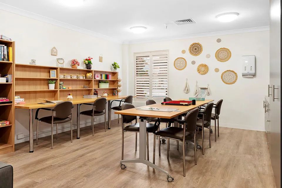 Activity space at the aged care home.